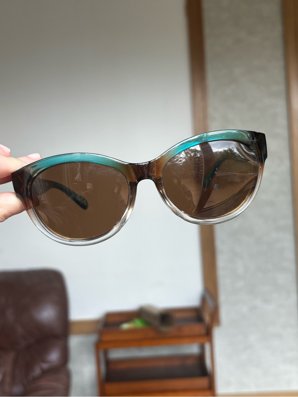 Panama jack x foster grant polarized brown and aqua blue sunglasses.